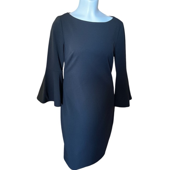 Calvin Klein Black Dress with flared sleeves sz 8 - Picture 1 of 7